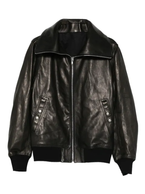 Rick Owens zip-up leather jacket Black RO02E4788LNV