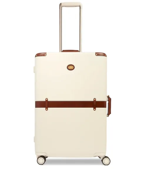 The Bridge leather-trimmed trunk suitcase Neutrals 0710152D
