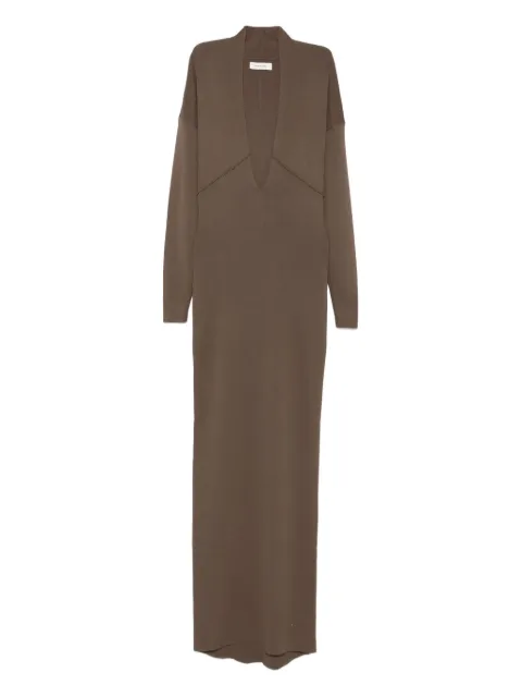 ENTIRE STUDIOS V-neck panelled maxi dress Brown ESW10059SI