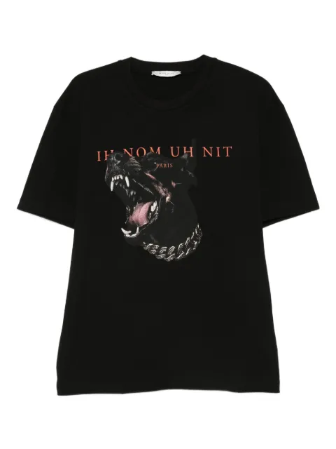 Ih Nom Uh Nit dog-print cotton T-shirt Black NUW25249