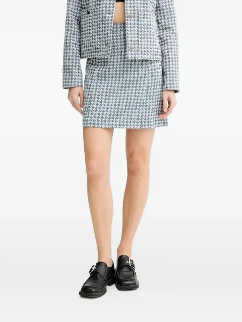 PS Paul Smith houndstooth belted mini skirt Blue W2R238SBP31259