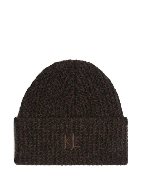 Karl Lagerfeld K/monogram beanie hat Brown A4M330631XA