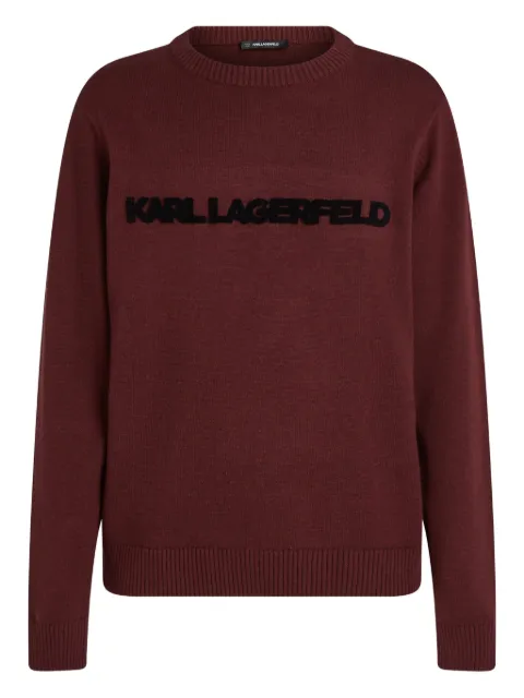 Karl Lagerfeld logo crew-neck sweater Red A3M180161XN