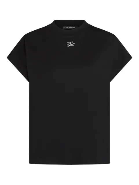 Karl Lagerfeld embroidered short-sleeved T-shirt Black A4W17039999