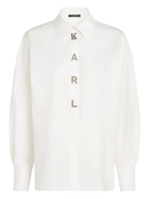 Karl Lagerfeld logo-lettering shirt White A4W11022100