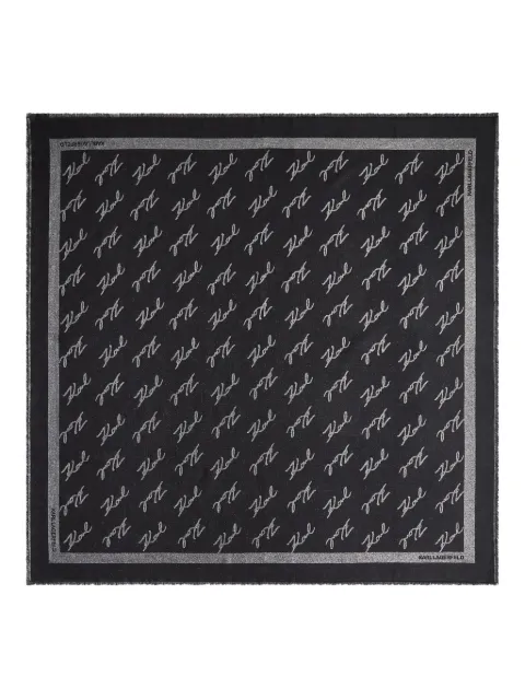 Karl Lagerfeld jacquard-logo scarf Black A4W33034999