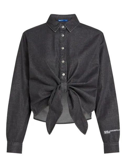 Karl Lagerfeld Jeans tie-front denim shirt Black A4W110011BJ