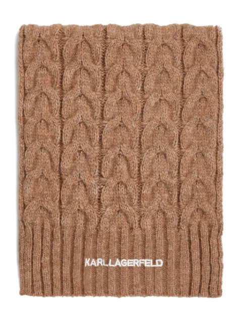 Karl Lagerfeld embroidered-logo scarf Brown A4W330291XV