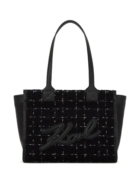 Karl Lagerfeld medium K/Skuare boucle tote bag Black A4W302602EK