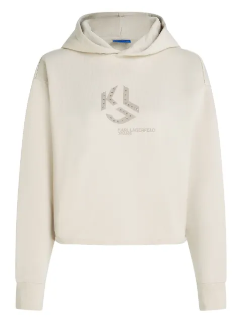 Karl Lagerfeld Jeans logo studded hoodie Neutrals A4W200041ZI