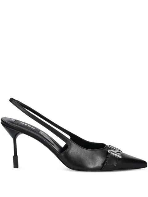 MSGM slingback leather pumps Black 3841MDS83497499