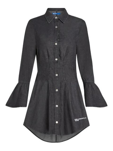 Karl Lagerfeld Jeans bell-sleeve denim dress Black A4W130031BJ