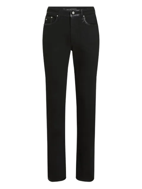 Karl Lagerfeld coated detail jeans Black A4M10128999