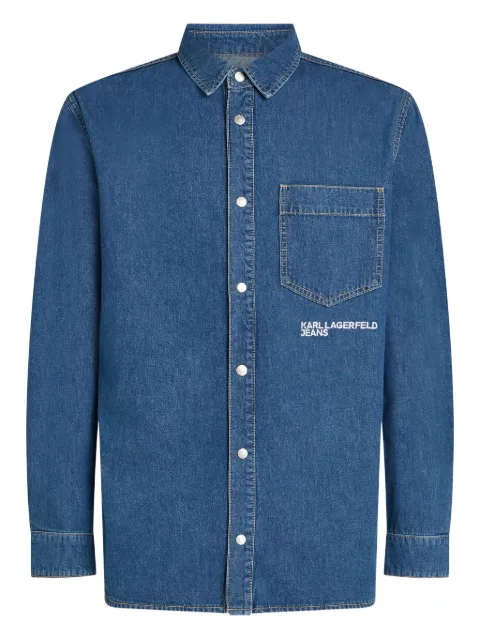 Karl Lagerfeld Jeans embroidered denim shirt Blue A4M160011EX