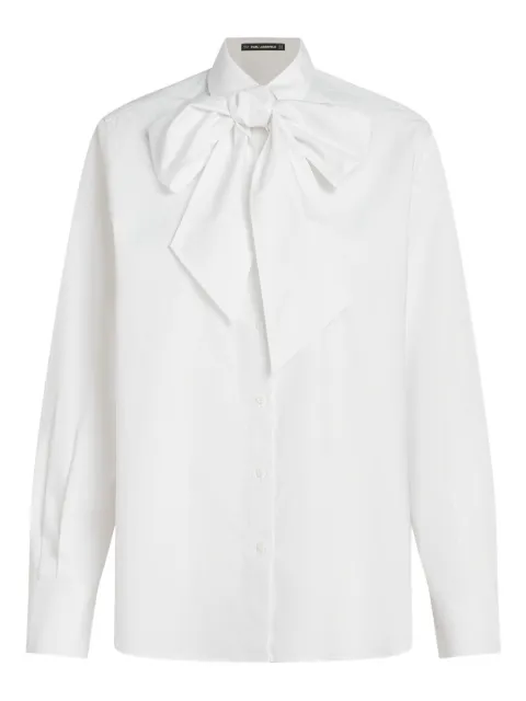 Karl Lagerfeld Karl Dna bow cotton blouse White A4W11009100