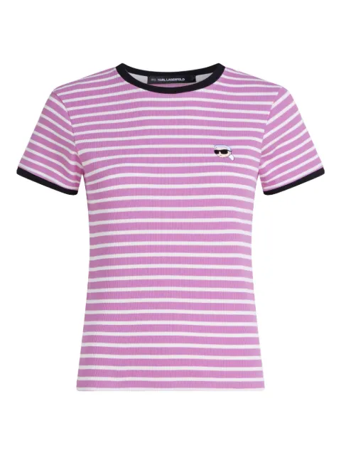 Karl Lagerfeld striped T-shirt Pink A4W170602FE