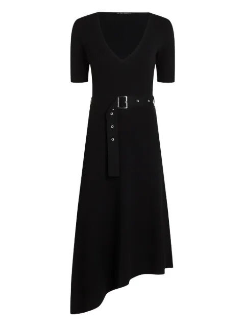 Karl Lagerfeld ribbed asymmetric midi dress Black A4W13026999