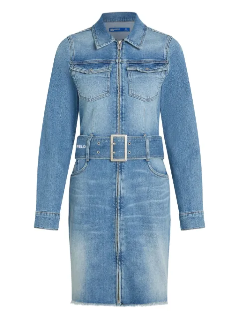 Karl Lagerfeld Jeans belted zip-front denim dress Blue A4W130011NB