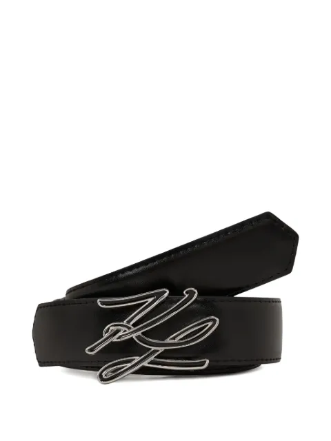 Karl Lagerfeld K/Autograph enamel belt Black A4W33022999