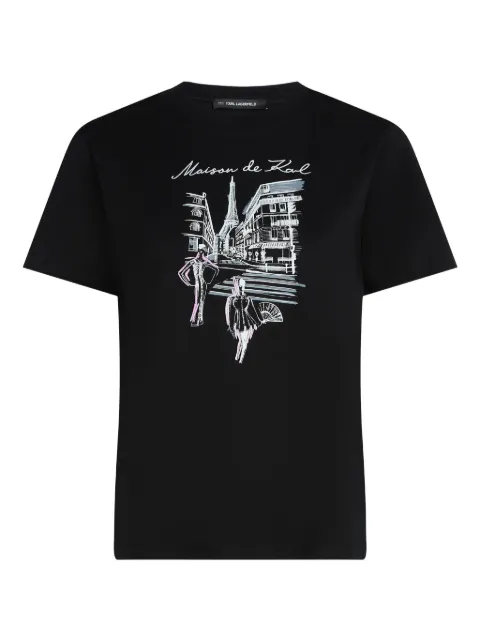 Karl Lagerfeld Paris sketch-print T-shirt Black A4W17087999