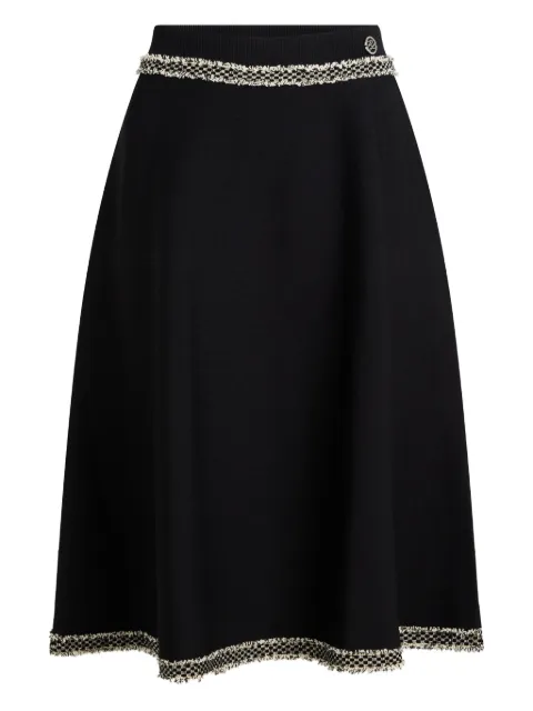 Karl Lagerfeld bouclé-detail knitted skirt Black A4W12011999