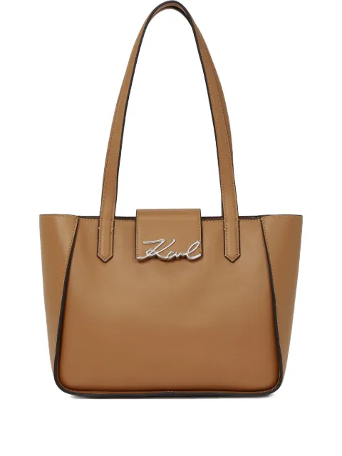 Karl Lagerfeld small K/Signature leather tote bag Brown A4W300661XV