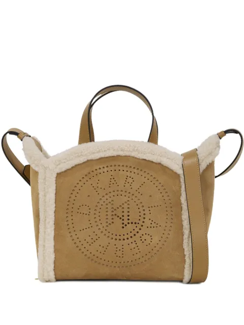 Karl Lagerfeld small K-Circle shearling tote bag Brown A4W30087