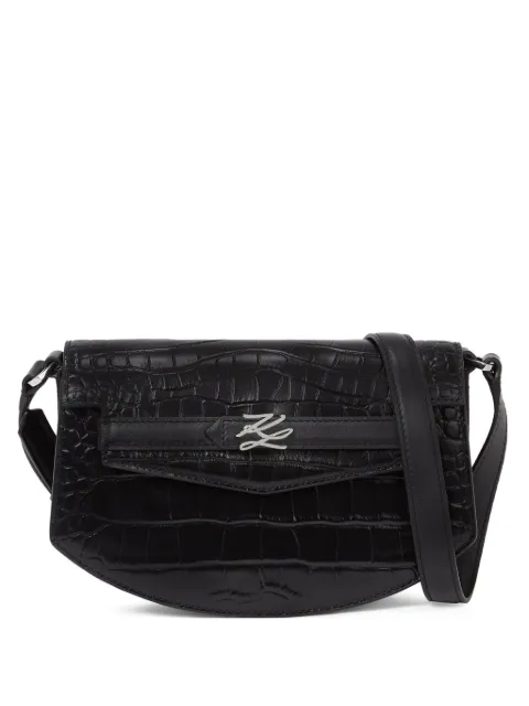 Karl Lagerfeld Karl Studio crocodile-embossed cross body bag Black A4W301351AV