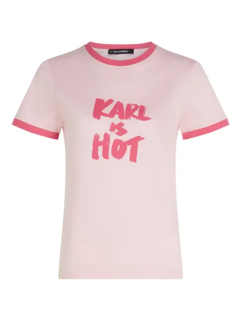 Karl Lagerfeld Karl Is Hot cotton T-shirt Pink A4W17102507