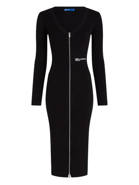 Karl Lagerfeld Jeans zip-front ribbed-knit dress Black A4W13011999