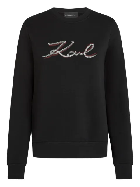 Karl Lagerfeld sequin-embellished logo sweater Black A4W20041999