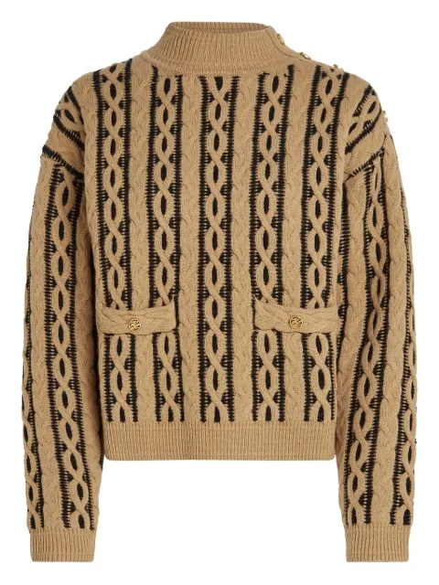 Karl Lagerfeld cable knit sweater Brown A4W180391LG
