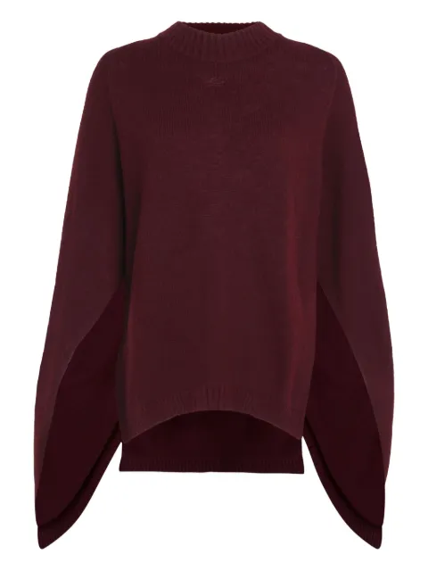 Karl Lagerfeld split-hem wool cape Red A4W18047548