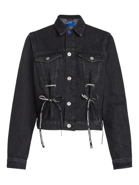 Karl Lagerfeld Jeans lace-tie denim jacket Black A4W140121GD