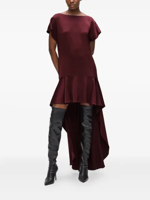 Karl Lagerfeld flared high-low dress Red A4W13059548