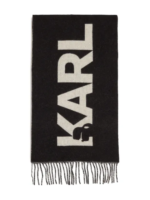 Karl Lagerfeld K/Essential jacquard woven scarf Black A4W33125998