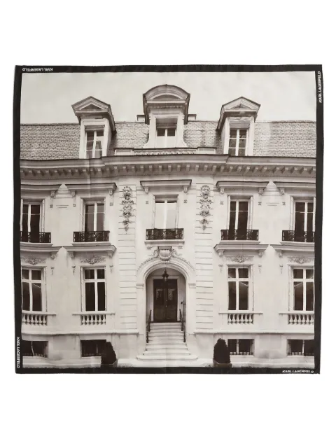 Karl Lagerfeld Maison de Karl-print silk scarf Neutrals A4W33138900