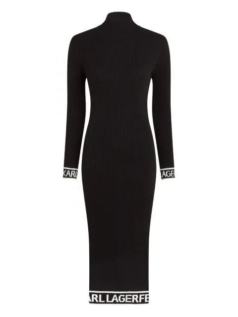 Karl Lagerfeld ribbed knit midi dress Black A4W13028999