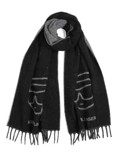 Karl Lagerfeld jacquard-logo scarf Black A4W33051999