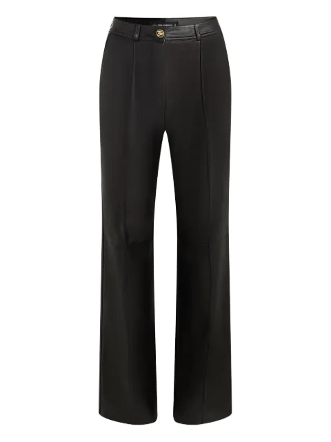 Karl Lagerfeld leather logo pants Black A4W10123999