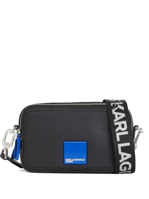 Karl Lagerfeld Jeans logo-plaque cross body bag Black A3W30202999