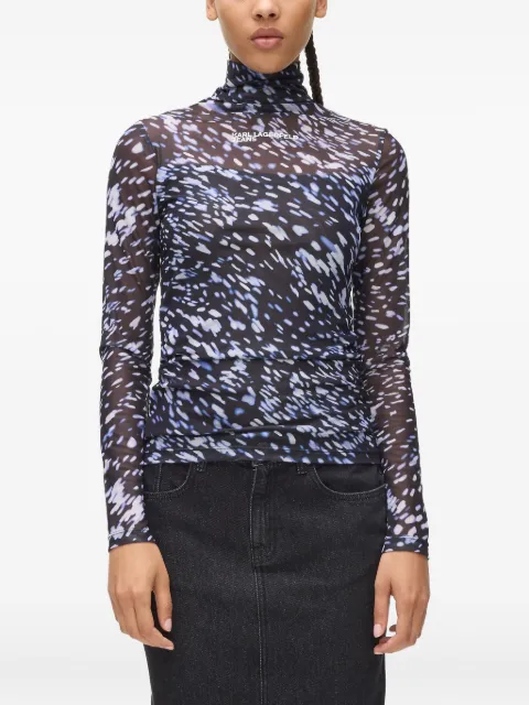 Karl Lagerfeld Jeans all-over-print mesh top Black A4W170162AB