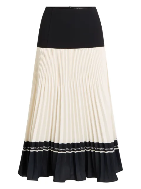 Karl Lagerfeld pleated logo-detail midi skirt Black A4W12014999