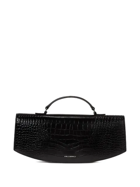 Karl Lagerfeld K/Studio crocodile-embossed top-handle clutch bag Black A4W301381AV