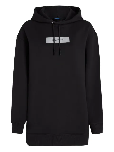 Karl Lagerfeld Jeans oversized logo mini hoodie dress Black A4W20013999