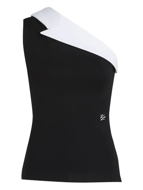 Karl Lagerfeld Karl DNA asymmetric-lapel top Black A4W17040999