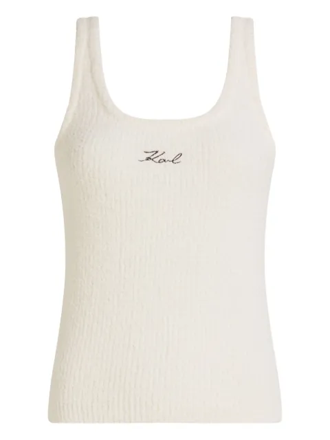 Karl Lagerfeld Signature fleece tank top White A4W44004B09
