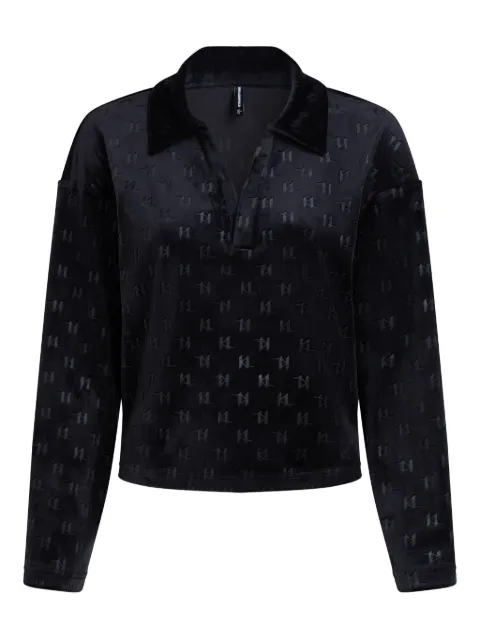 Karl Lagerfeld monogram velour top Black A4W44007999