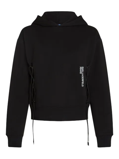 Karl Lagerfeld Jeans lace-up detail hoodie Black A4W20005999