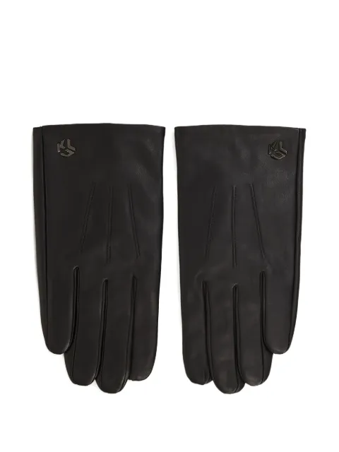 Karl Lagerfeld Jeans logo-plaque leather gloves Black A4W33092999